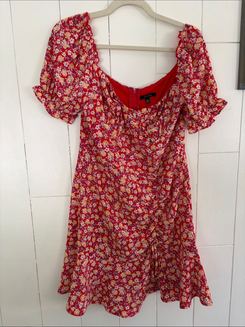 City Studio Red Floral Sleeveless Dress